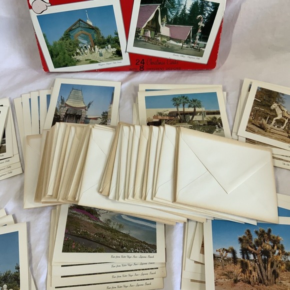 Vintage 1990 Boxed Christmas Cards From Southern California Tourist Destinations - Picture 11 of 12